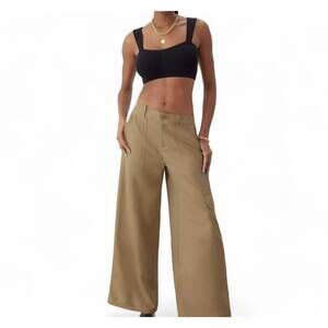 NEW GSTQ utility wide leg pants in khaki